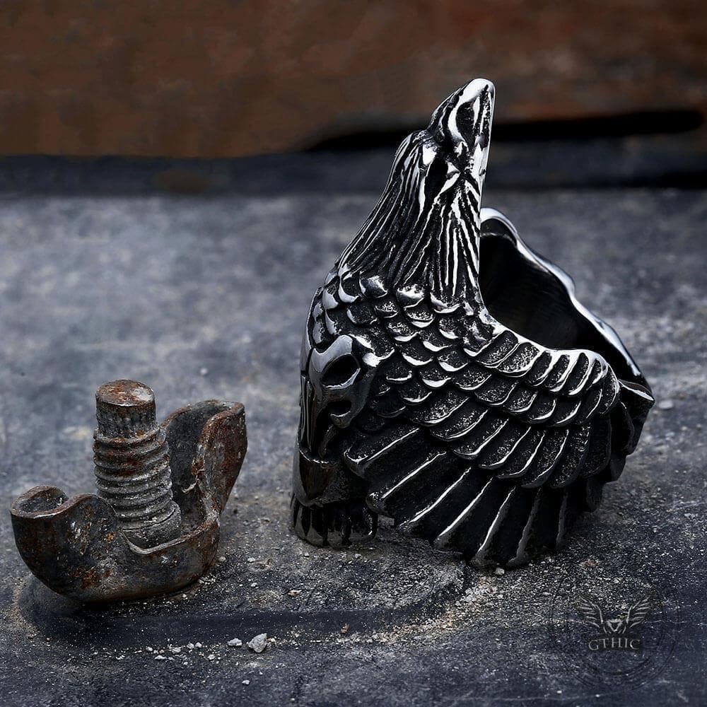 Crow 316L Stainless Steel Beast Ring