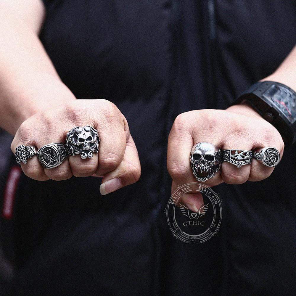 Egyptian Eye of Ra Ankh Stainless Steel Egypt Ring