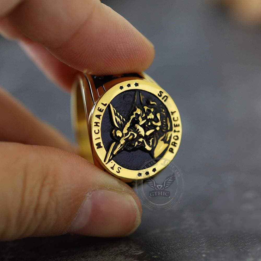 Archangel Saint Michael Stainless Steel Ring