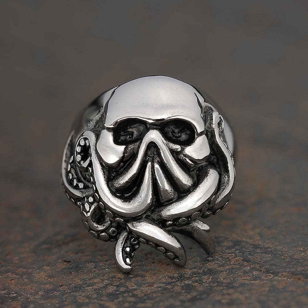 Octopus Seaman Stainless Steel Skull Ring
