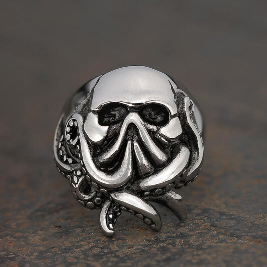 Octopus Seaman Stainless Steel Skull Ring