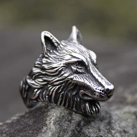Wild Wolf 316L Stainless Steel Viking Ring