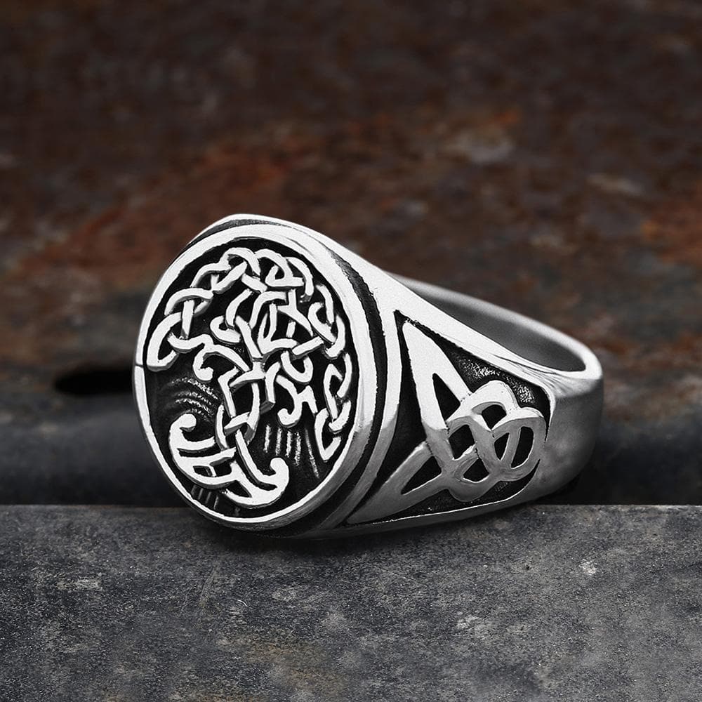 Tree of Life Celtics Stainless Steel Viking Ring