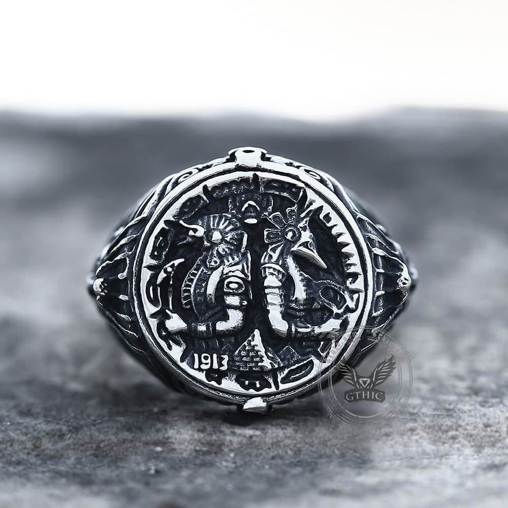 Ancient Egyptian Pharaoh Horus Tutankhamun Stainless Steel Ring