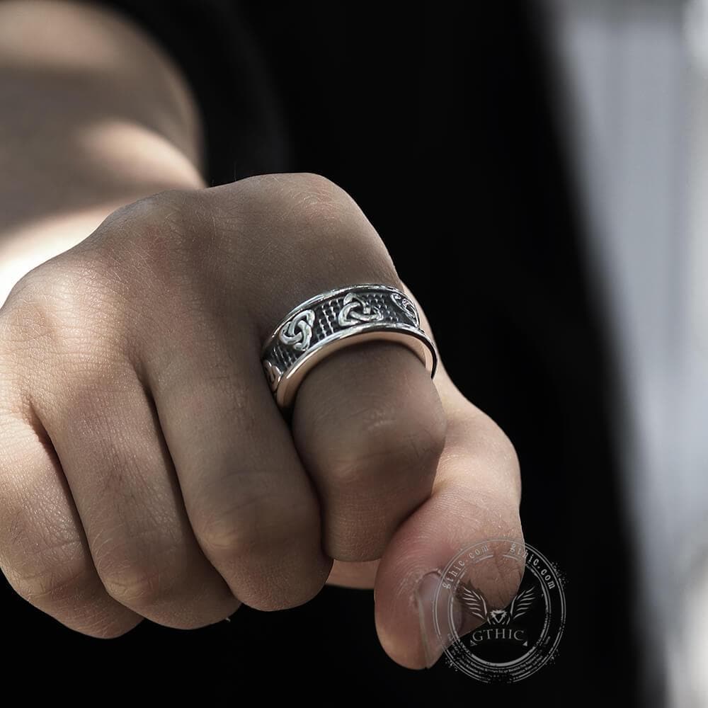 Warrior Triquetra Stainless Steel Viking Ring