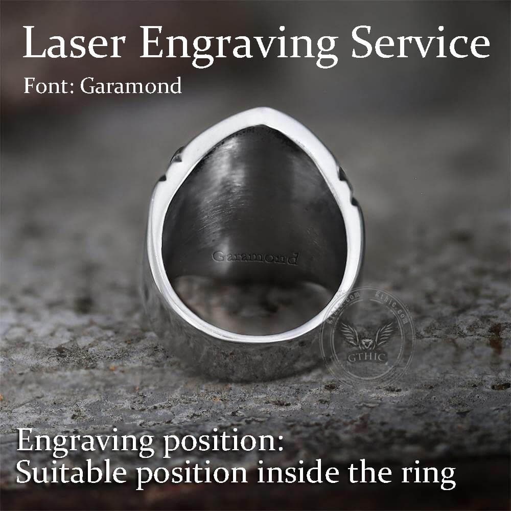 GTHIC Sparta Stainless Steel Skull Ring