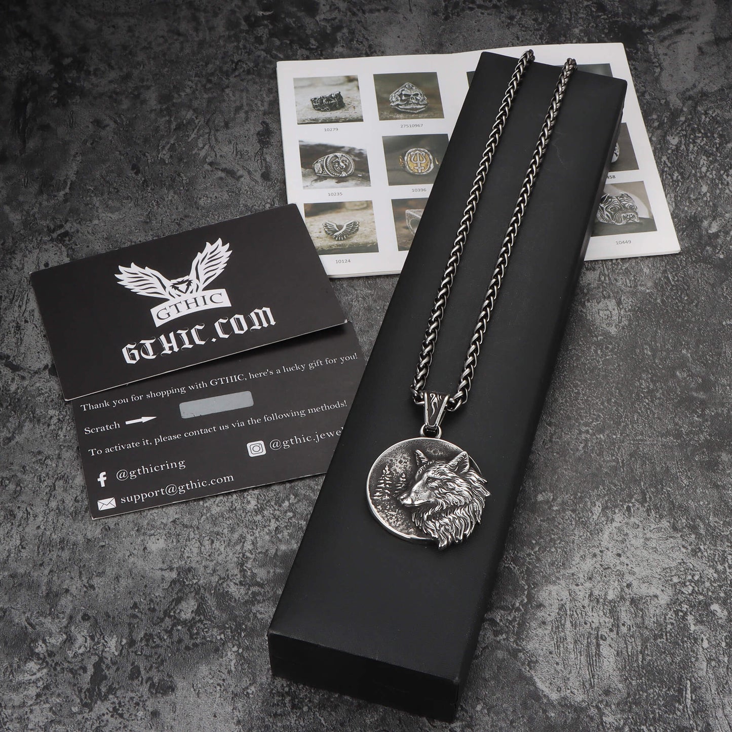 Guardian Wolf Stainless Steel Viking Pendant