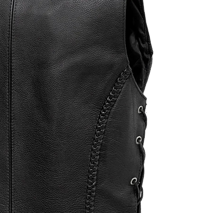 Trinity Women's Motorcycle Western Style Leather Vest