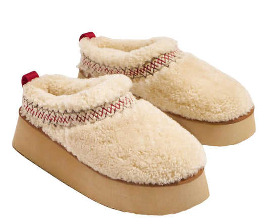 Roodobeck Platform Slippers for Women Mini Boots Plush Fleece Lining Fuzzy Slippers Slip on Short Ankle Comfy Thick Sole Fluffy Slippers with Memory Foam Insole