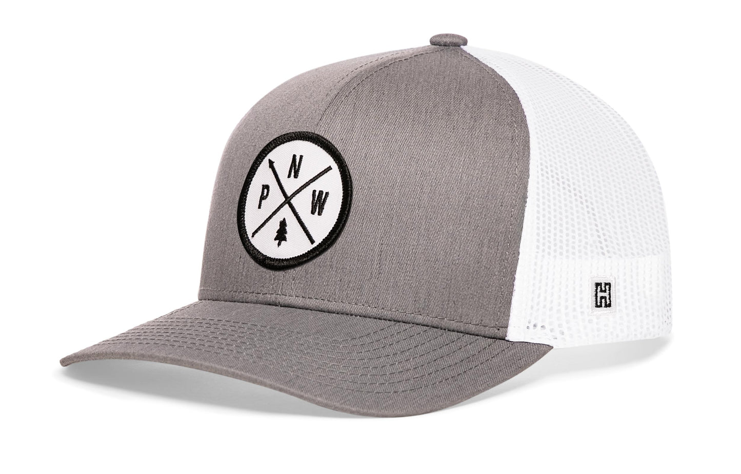 PNW Trucker Hat  |  Gray-White PNW X Snapback