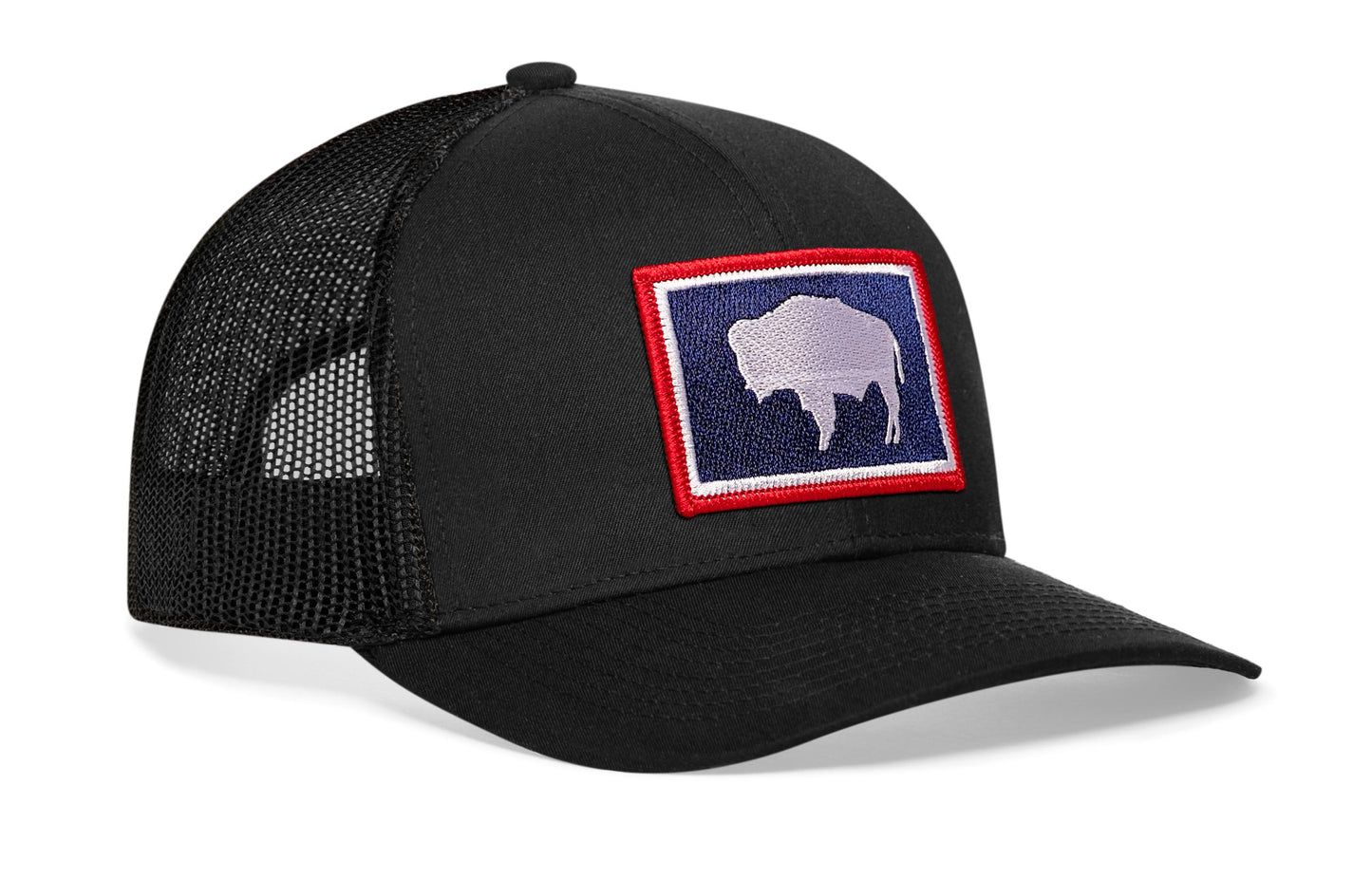Wyoming Flag Trucker Hat  |  Black WY Snapback