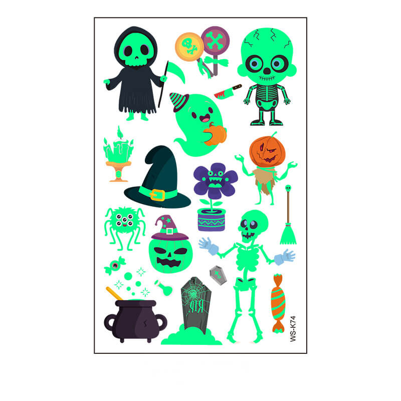 Halloween Cartoon Luminous Waterproof Tattoo Stickers