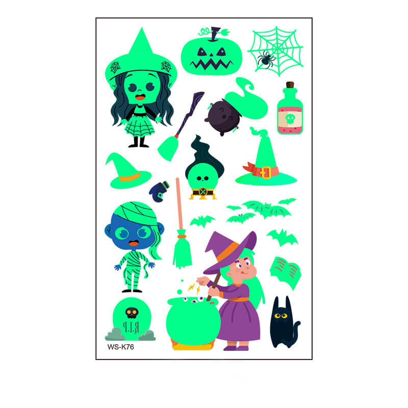 Halloween Cartoon Luminous Waterproof Tattoo Stickers