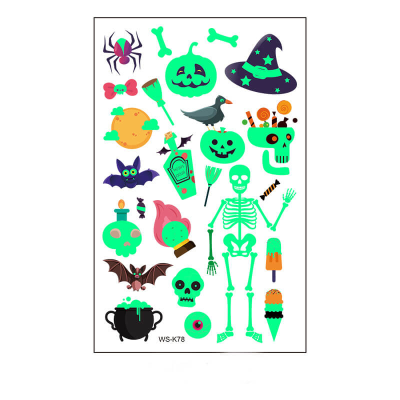 Halloween Cartoon Luminous Waterproof Tattoo Stickers
