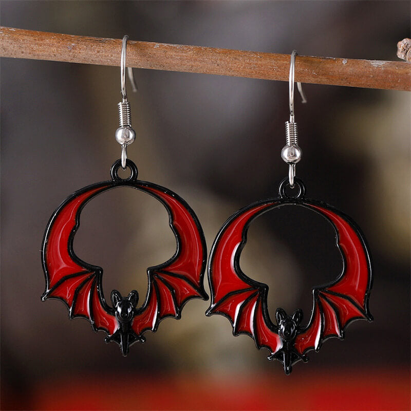 Halloween Dark Bat Zinc Alloy Earrings