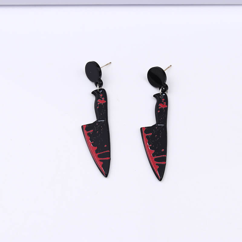 Halloween Red Print Acrylic Earrings