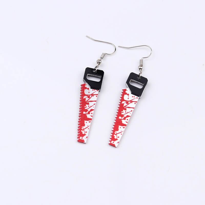 Halloween Red Print Acrylic Earrings