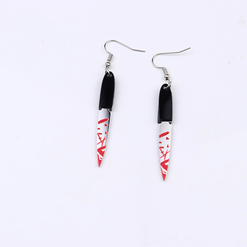 Halloween Red Print Acrylic Earrings