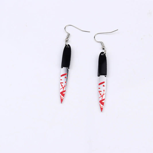 Halloween Red Print Acrylic Earrings