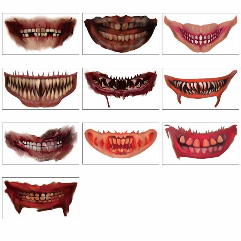 Halloween Spooky Mouth Temporary Tattoo Stickers