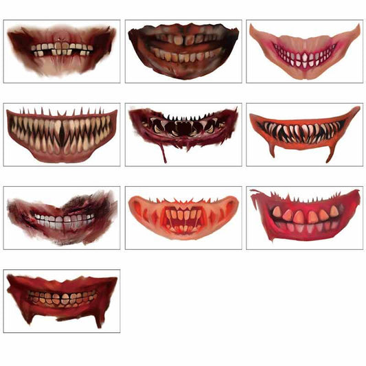 Halloween Spooky Mouth Temporary Tattoo Stickers
