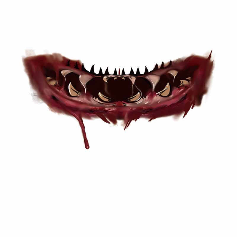 Halloween Spooky Mouth Temporary Tattoo Stickers
