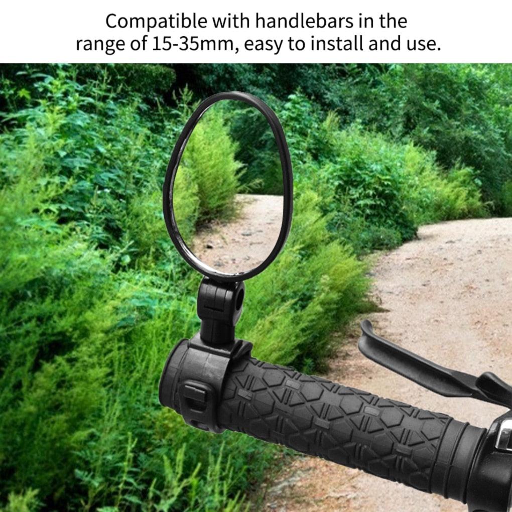 Handlebar Bike Mirror Bicycle Rear view Lens Wide-Angle Safety Mirror Mountain Road Bicycle Wide-Angle Reflector  Rotatable Handlebar Mirror Wide Angle Bicycle Mirror Cycling Rear View Mirror Shockproof Acrylic Convex Mirror Safe Rearview Mirror
