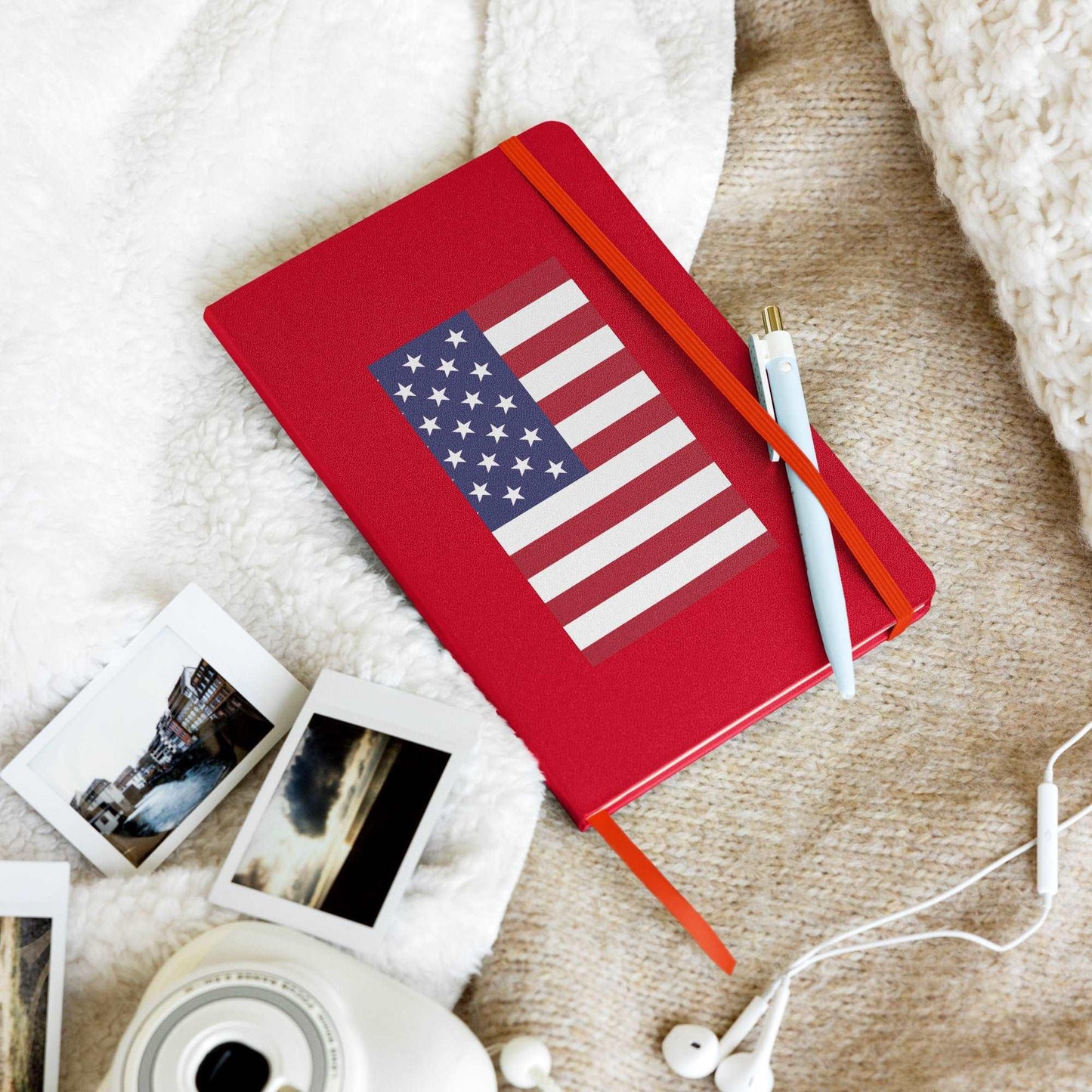 Express Your Patriotism with our American Flag Hardcover Bound Notebook - Perfect for Capturing Your Thoughts and Ideas! - Lizard Vigilante