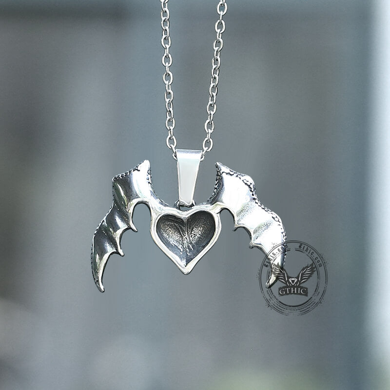 Heart With Wings Stainless Steel Pendant