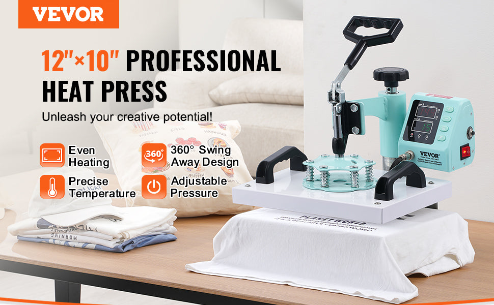 VEVOR 12x10" Nuclear Press – Rockstar Green Heat Beast for T-Shirts, Bags & Chaos (360° Swing, 700W Precision Smackdown) - Premium t-shirt press from dsers - Just $222.99! Shop now at Lizard Vigilante