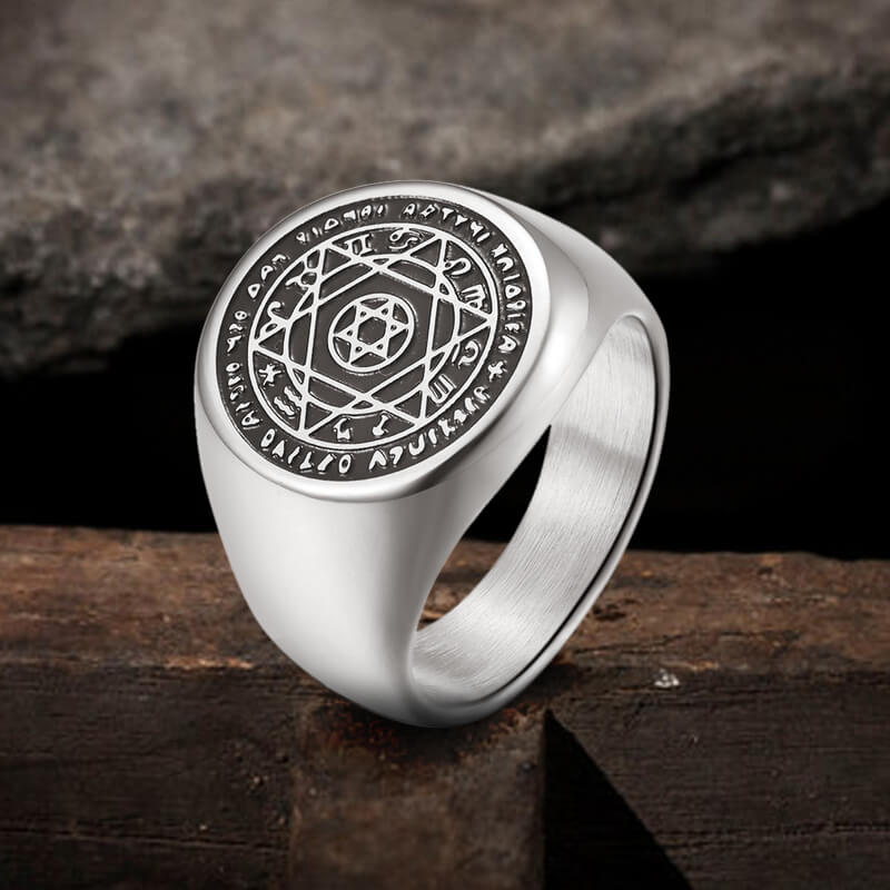 Hexagram 12 Zodiac Sign Stainless Steel Ring