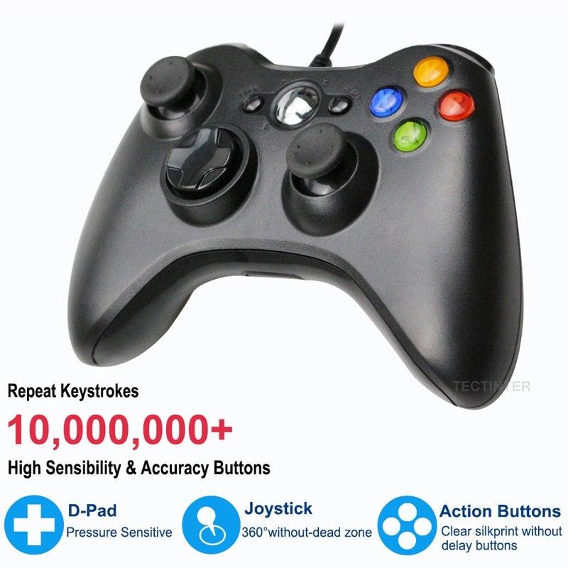 High Quality Black USB Wired Joystick Vibration Gamepad Controller Compatible With PC Monitor Laptop Smart TV