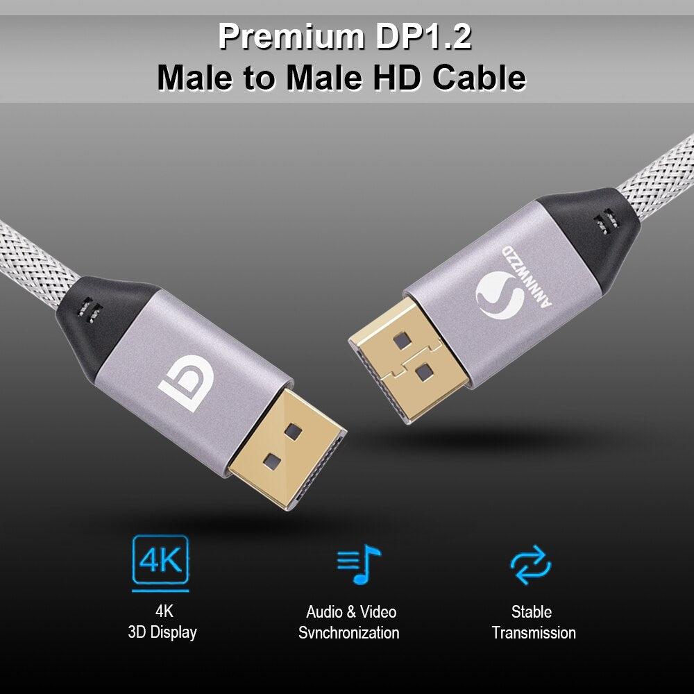 High Speed 32.4Gbps Slim And Flexible 1.4 8K 4K HDR 60Hz DisplayPort Cable Adapter For Video PC Laptop TV Monitor