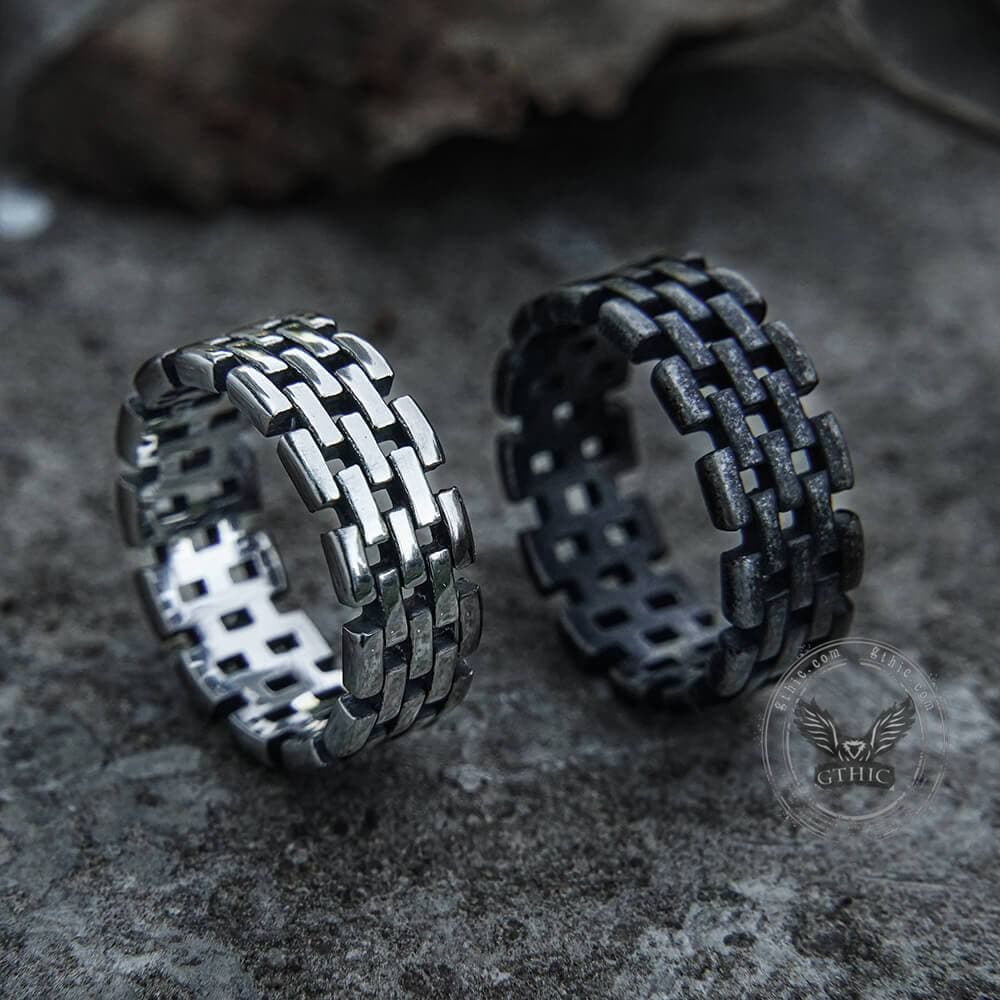 Hollow Chain Stainless Steel Ring