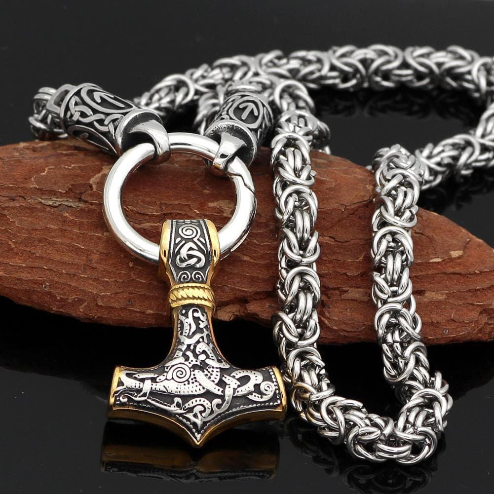 Vikings Mjolnir King Chain Stainless Steel Necklace
