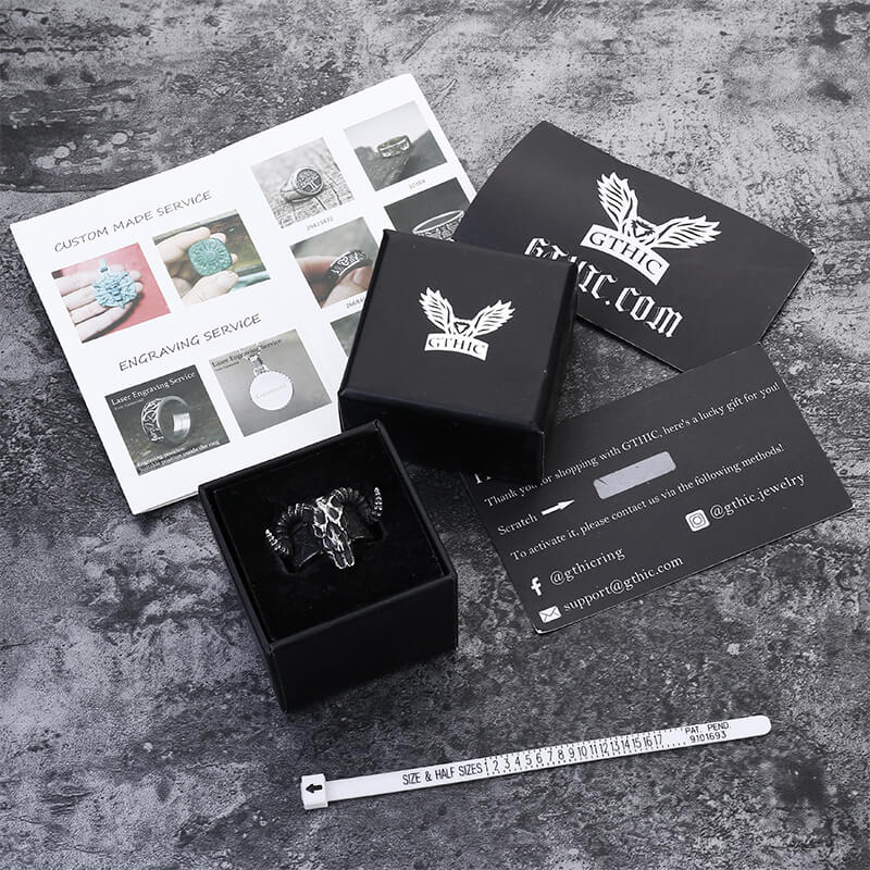 Horned Goat Stainless Steel Satan Ring