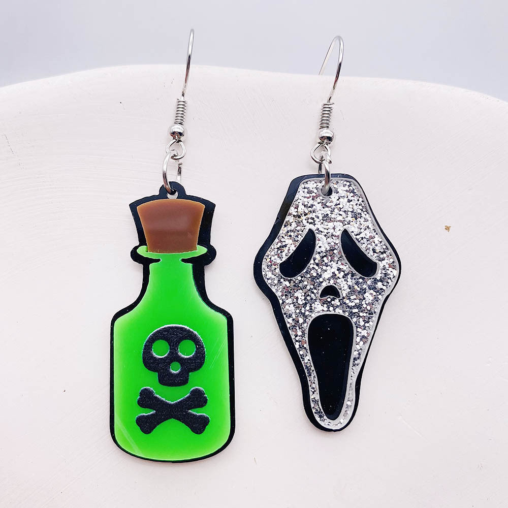 Horror Joker Coffin Halloween Acrylic earrings
