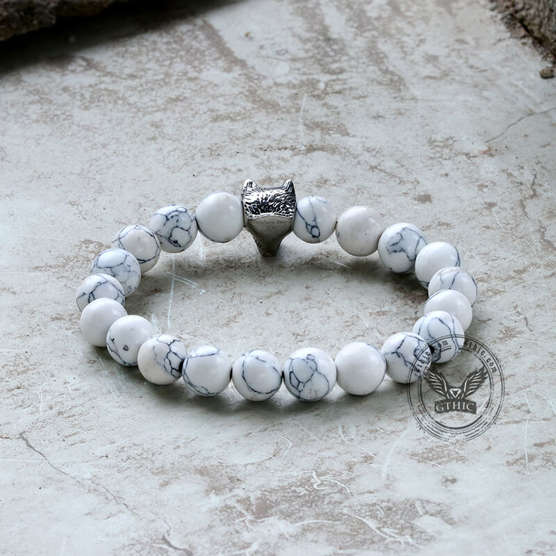 Howling Wolf Turquoise Bead Bracelet