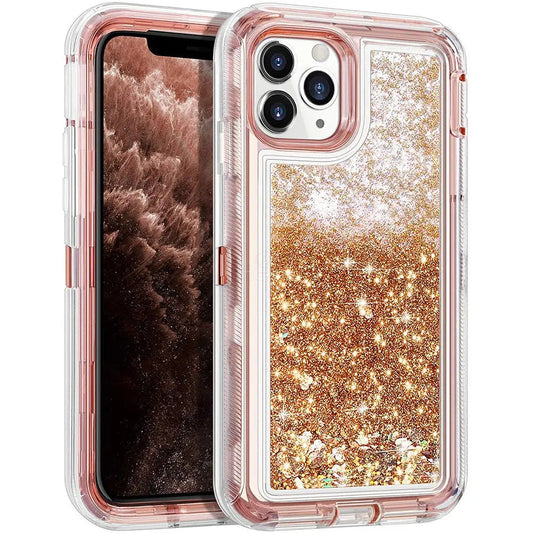 For iPhone 11 case Liquid Glitter Defender Cases