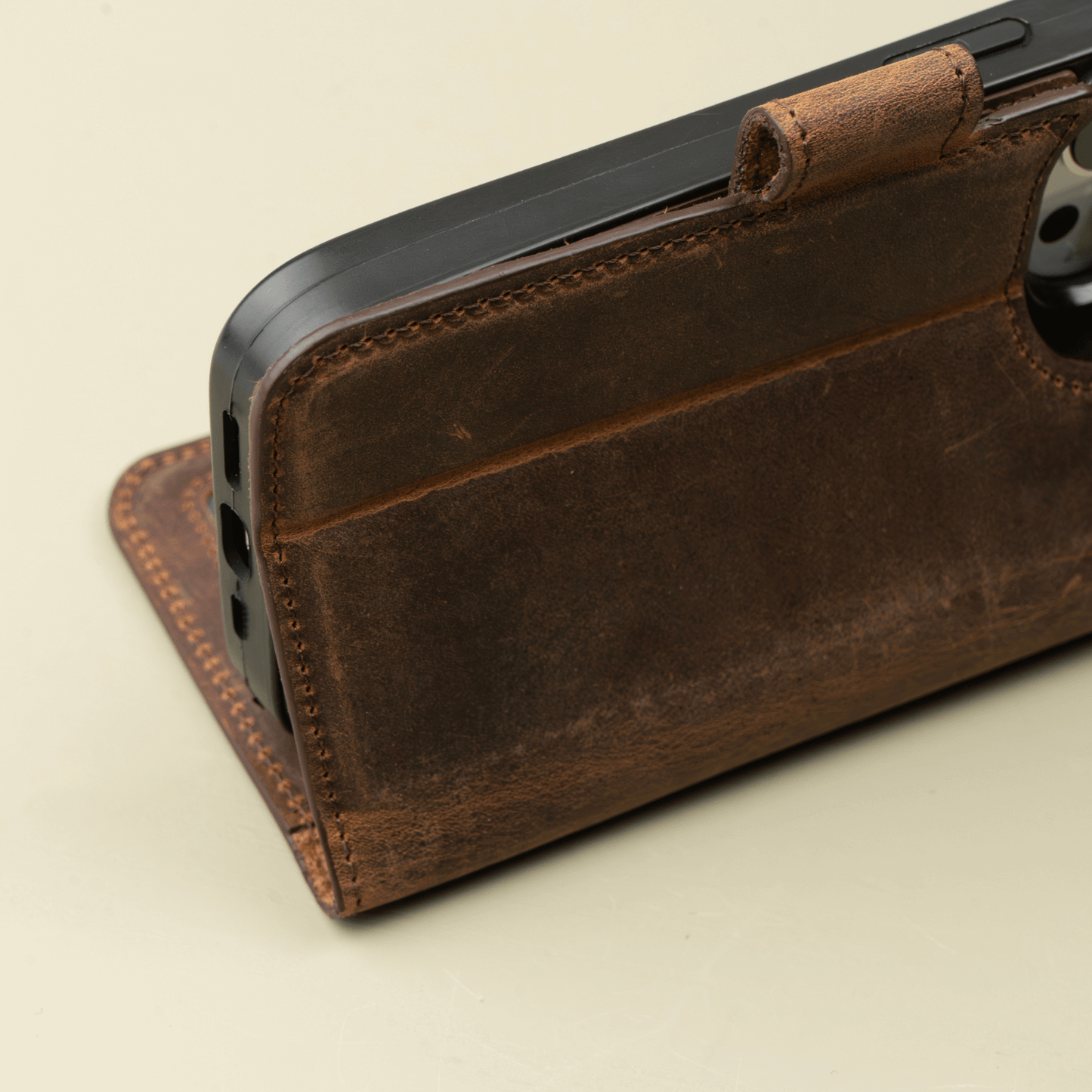 iPhone 16 Series Dark Brown Wallet Case - New York