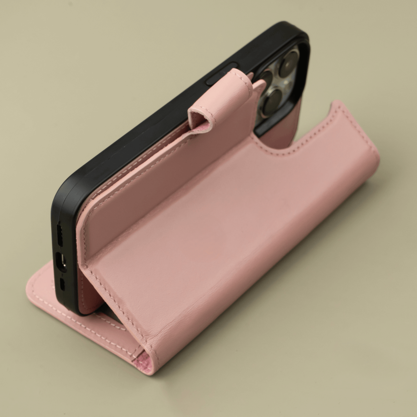 iPhone 16 Series Pink Leather Wallet Case - New York