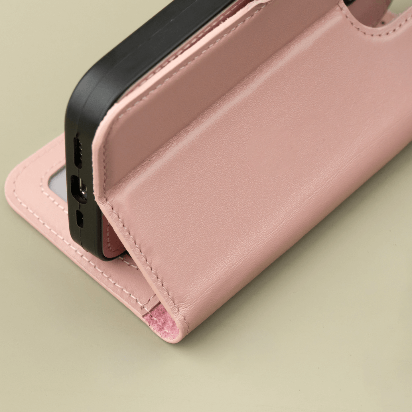 iPhone 16 Series Pink Leather Wallet Case - New York