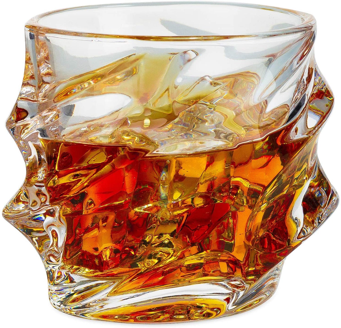 The Wine Savant Wine and Whiskey Mountain Decanter with 4 Glasses and Wood Tray 750 ML