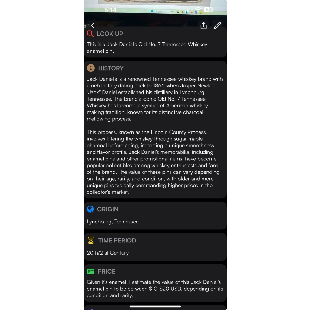 Iconic Jack Daniels Tennessee Whiskey Enamel Pin Celebrates History