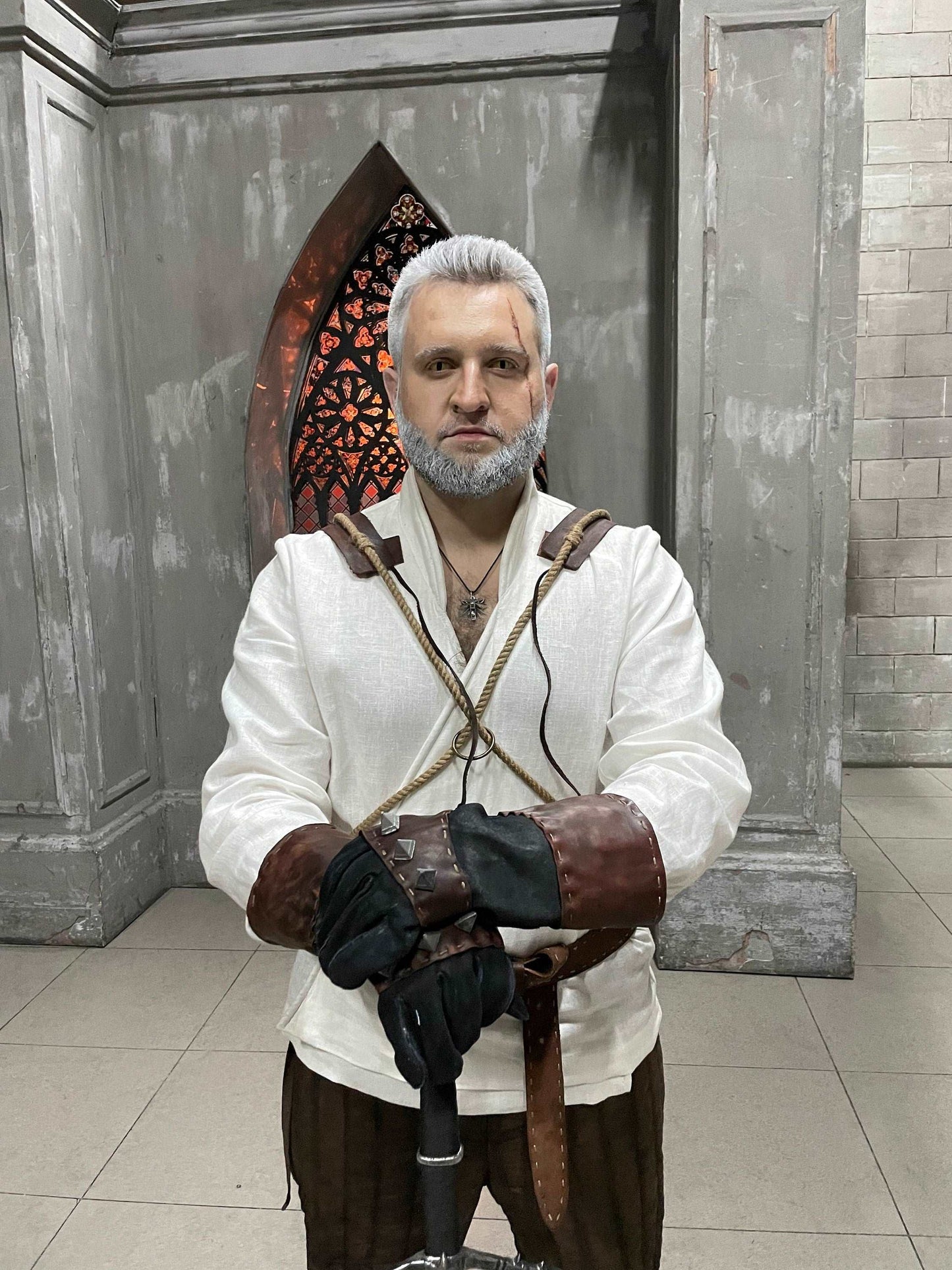 Geralt of Rivia costume white shirt