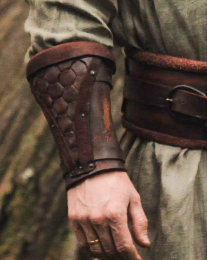 Viking leather bracers
