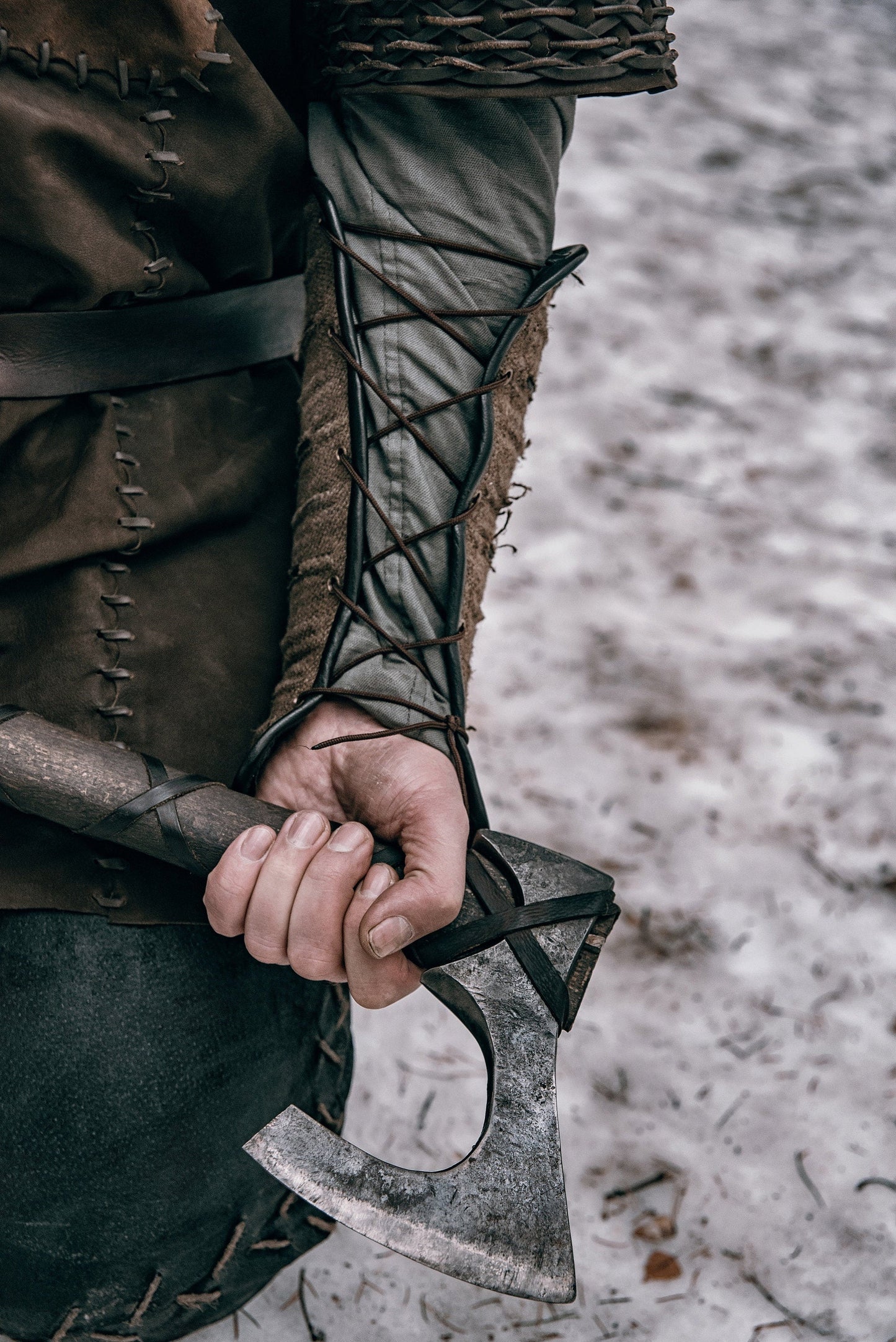 Viking leather bracers