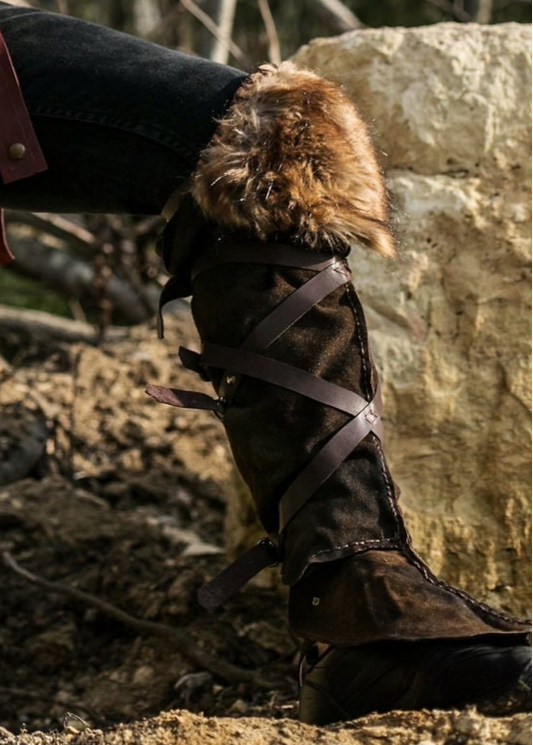 Medieval greaves with fur