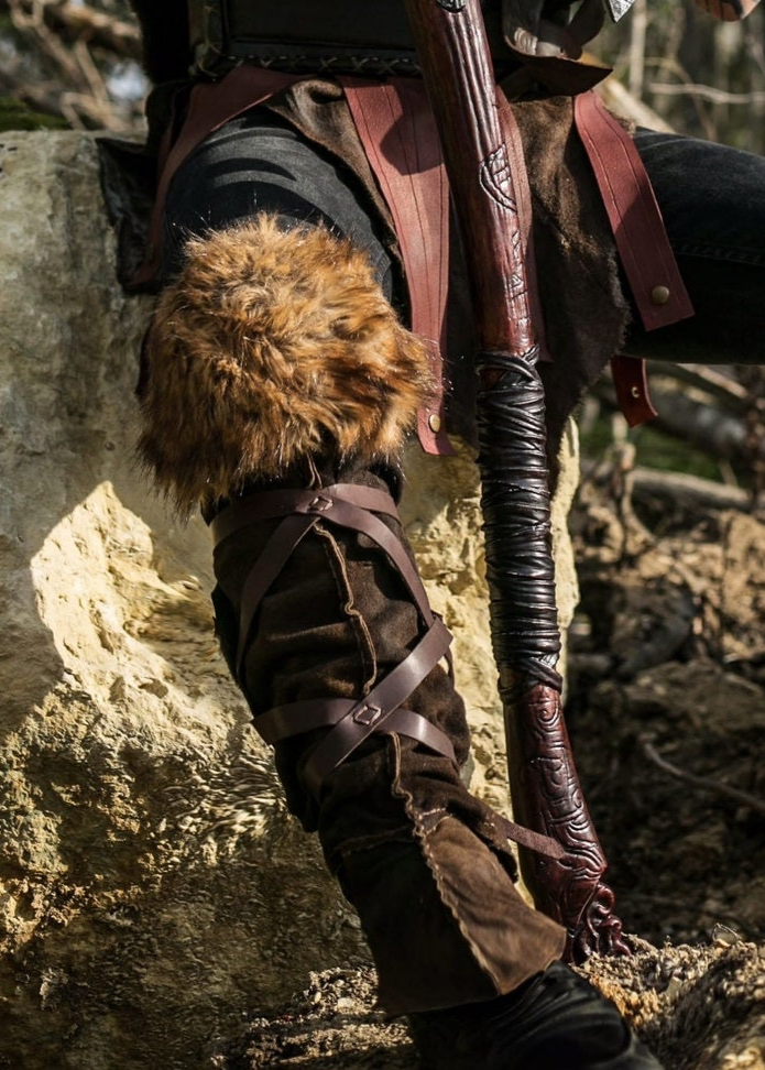 Medieval greaves with fur