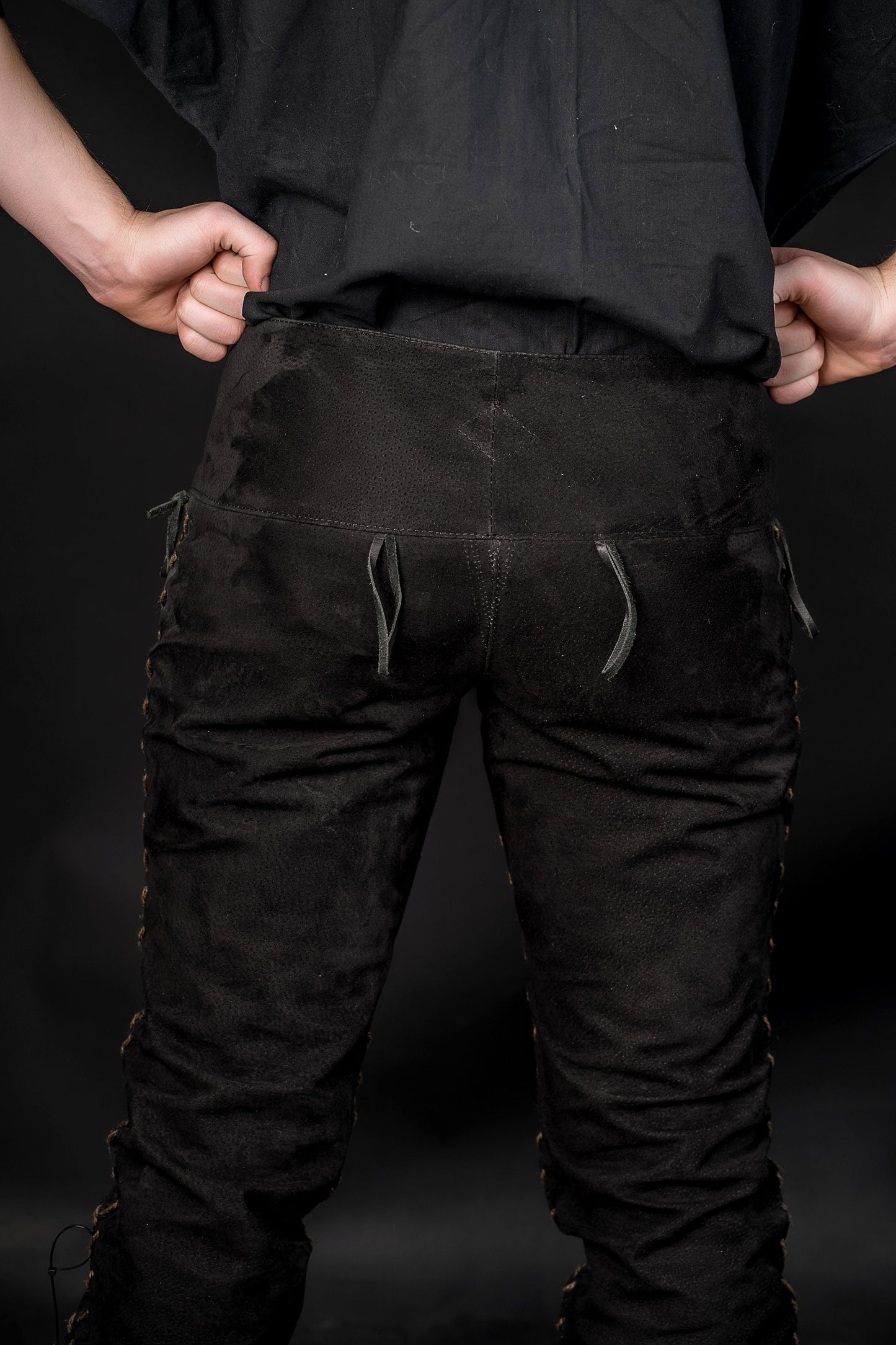 Viking black leather pants